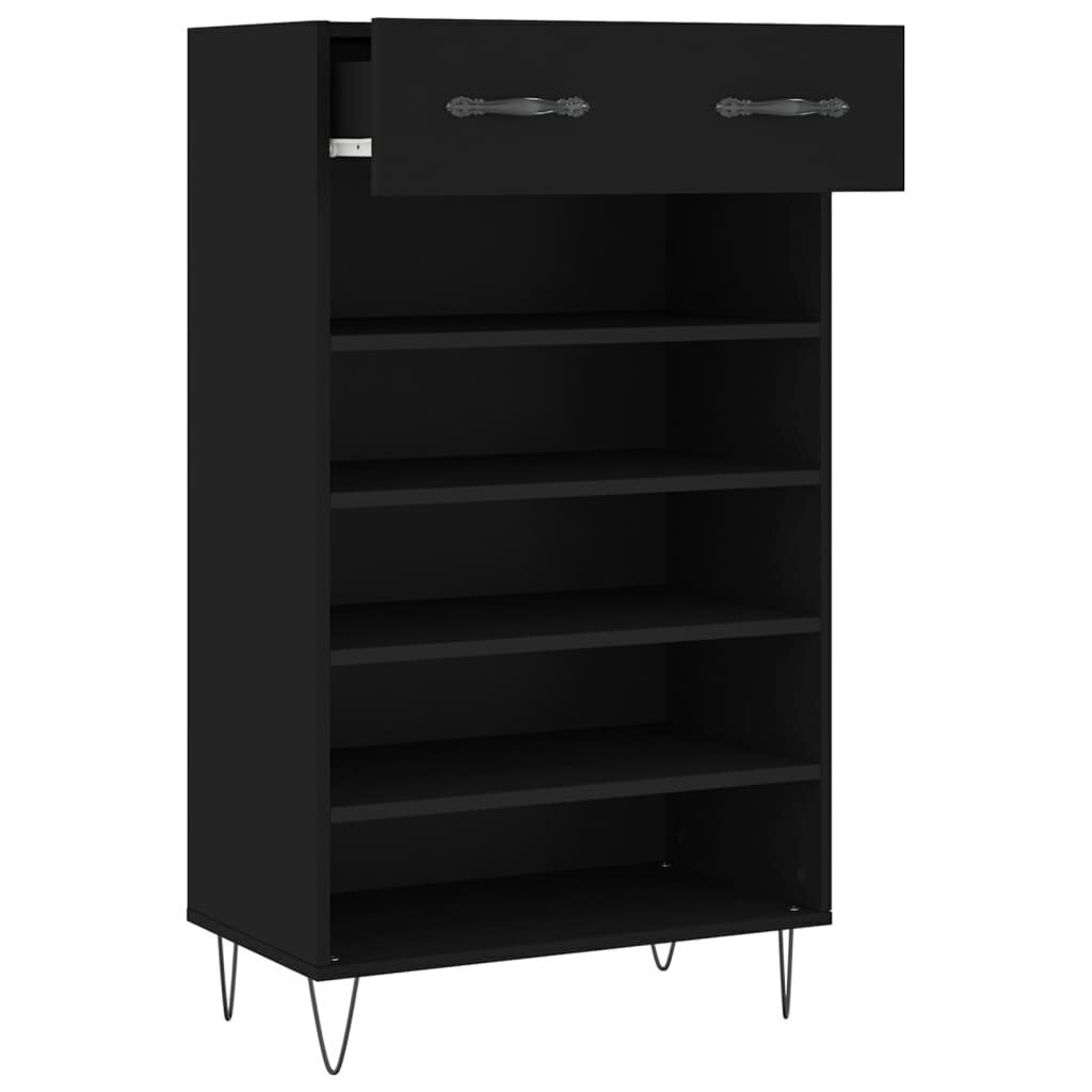 Kenkäkaappi musta 60x35x105 cm tekninen puu hinta ja tiedot | Kenkäkaapit ja -hyllyt | hobbyhall.fi