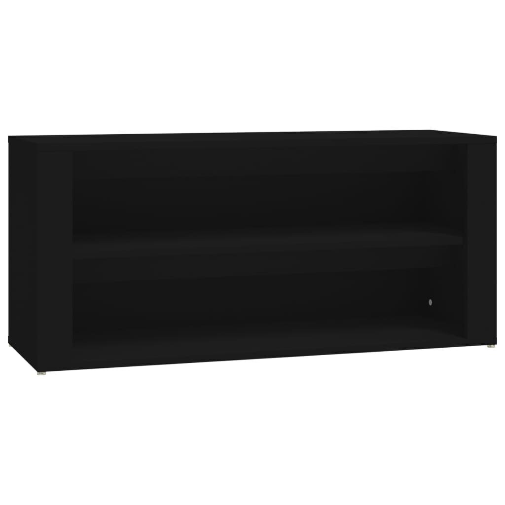 Kenkäteline musta 100x35x45 cm tekninen puu hinta ja tiedot | Kenkäkaapit ja -hyllyt | hobbyhall.fi