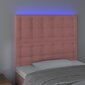 Sängynpäädy LED , Velvet, 100x5x118/128cm, vaaleanpunainen hinta ja tiedot | Sängyt | hobbyhall.fi