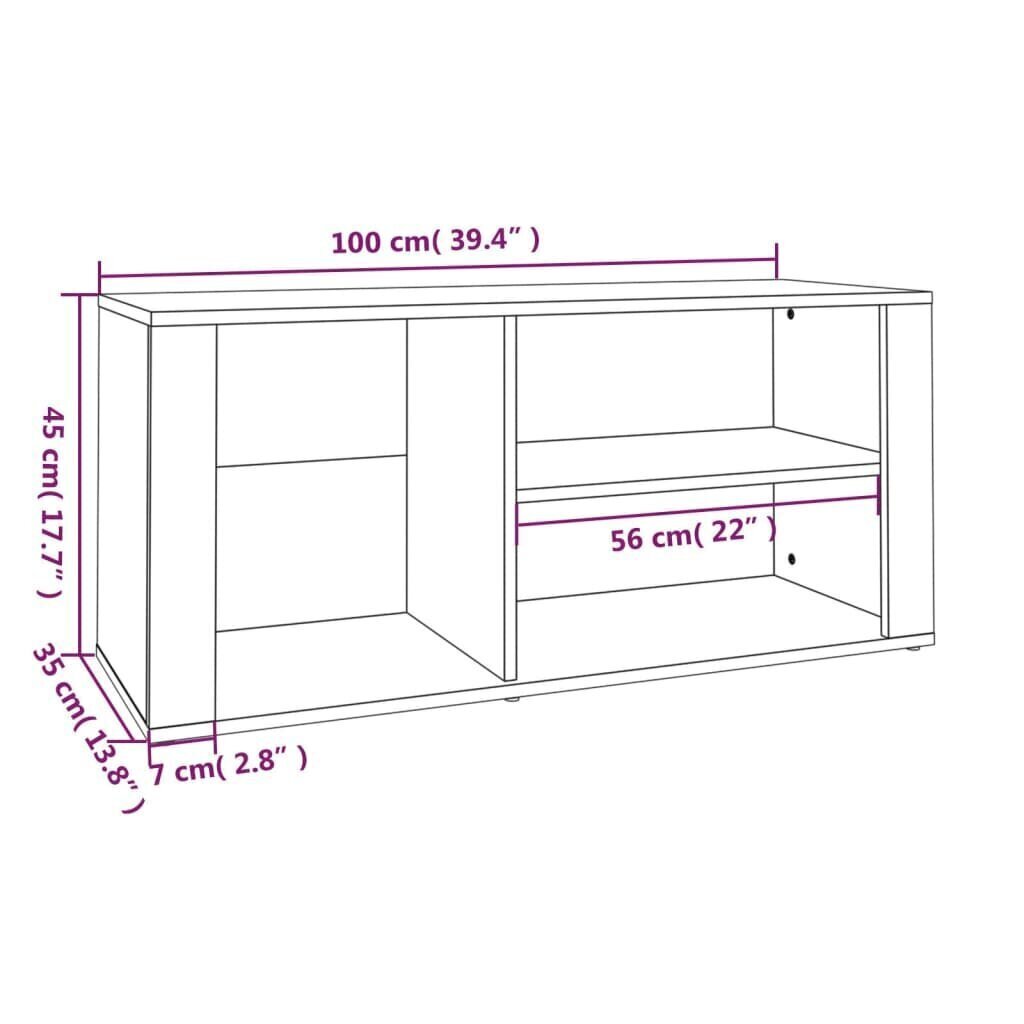 Kenkäkaappi savutammi 100x35x45 cm tekninen puu hinta ja tiedot | Kenkäkaapit ja -hyllyt | hobbyhall.fi