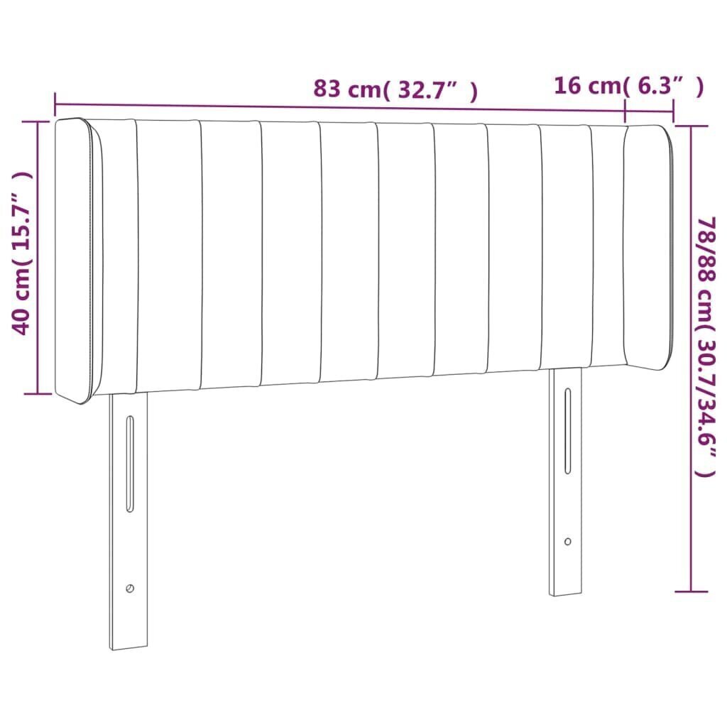 Sängynpääty , 83x16x78/88cm, sininen hinta ja tiedot | Sängyt | hobbyhall.fi