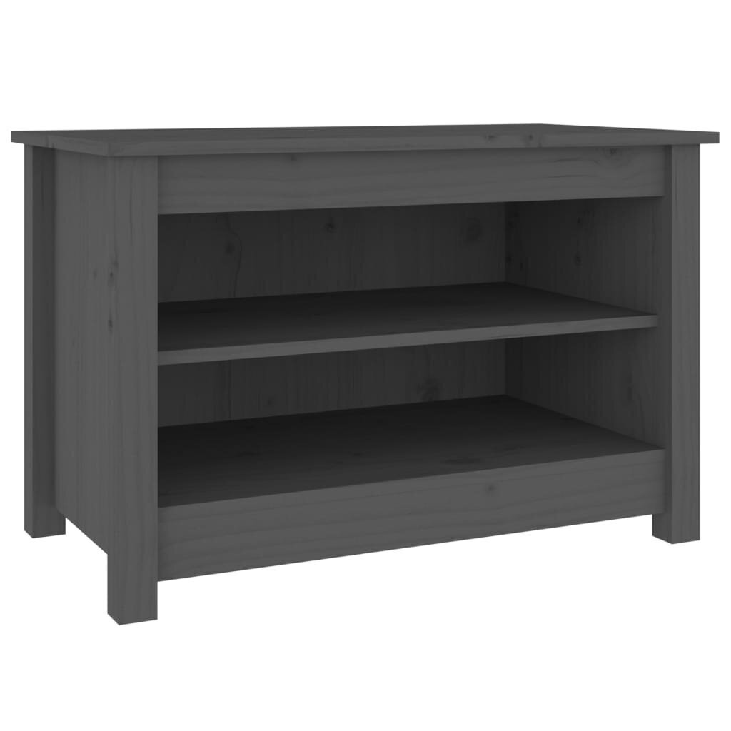 Kenkäpenkki harmaa 70x38x45,5 cm täysi mänty hinta ja tiedot | Kenkäkaapit ja -hyllyt | hobbyhall.fi