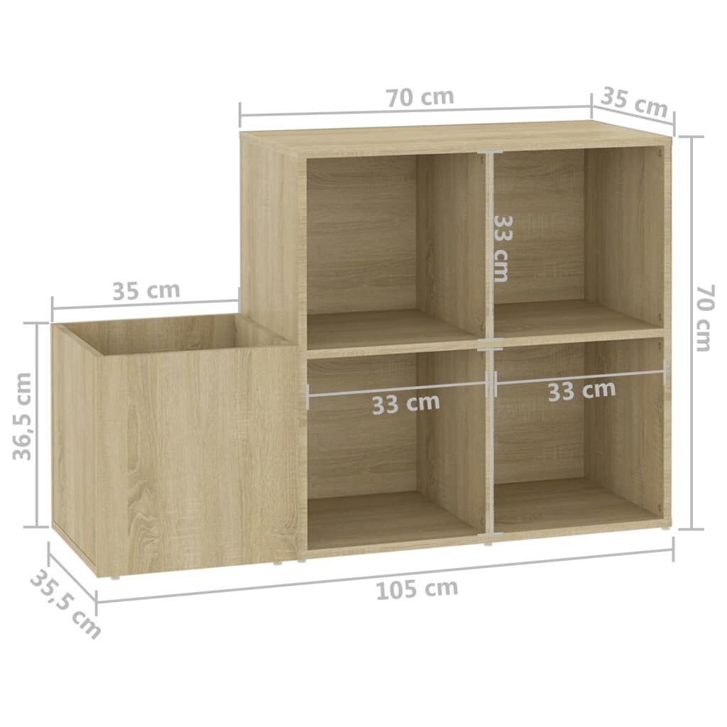 Eteisen kenkäkaappi Sonoma-tammi 105x35,5x70 cm lastulevy hinta ja tiedot | Kenkäkaapit ja -hyllyt | hobbyhall.fi