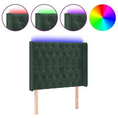 Sängynpäädy LED , Velvet, 93x16x118/128cm, tummanvihreä hinta ja tiedot | Sängyt | hobbyhall.fi