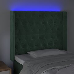 Sängynpäädy LED , Velvet, 93x16x118/128cm, tummanvihreä hinta ja tiedot | Sängyt | hobbyhall.fi