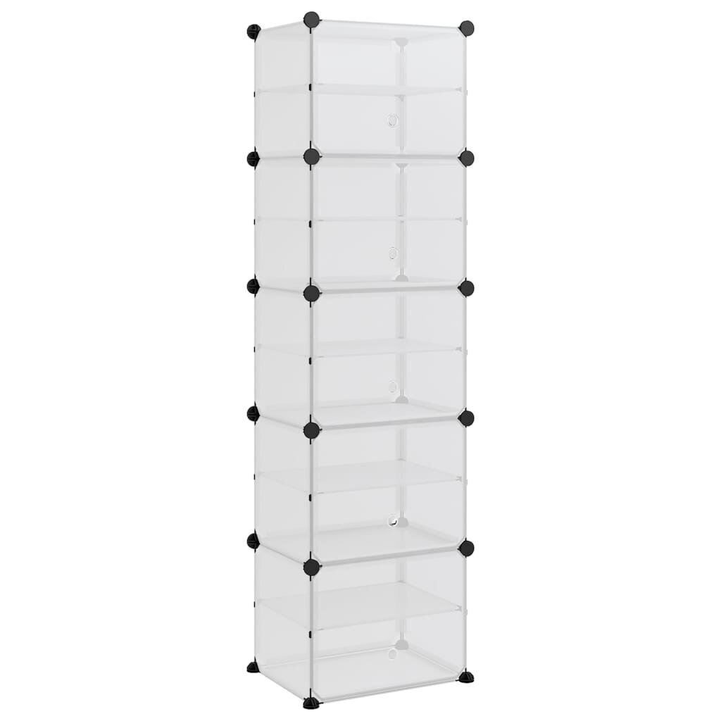 Kenkäteline läpinäkyvä 44x31,5x153,5 cm PP hinta ja tiedot | Kenkäkaapit ja -hyllyt | hobbyhall.fi