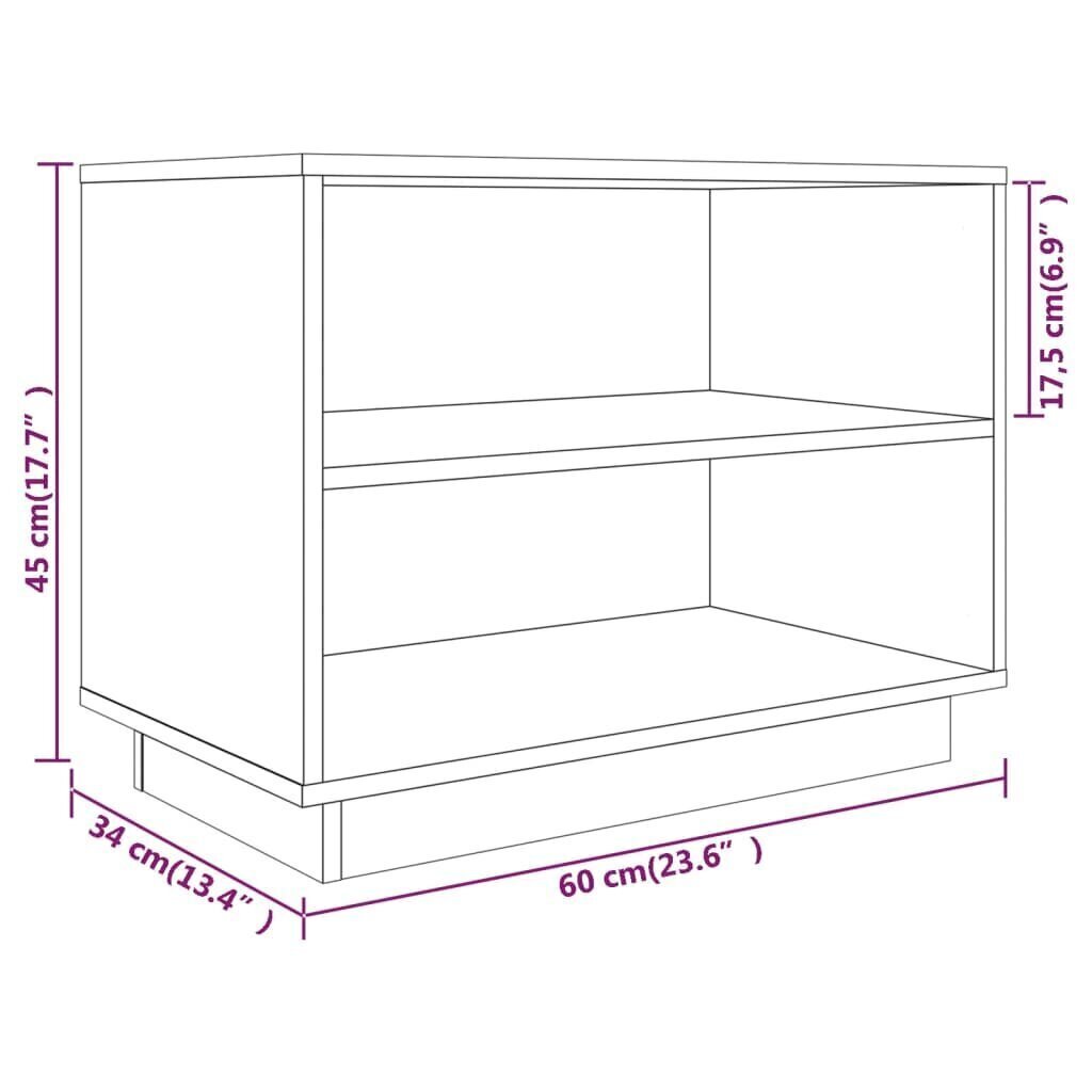 Kenkäkaappi musta 60x34x45 cm täysi mänty hinta ja tiedot | Kenkäkaapit ja -hyllyt | hobbyhall.fi