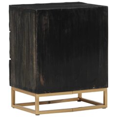 Yöpöytä musta 40x29x50 cm täysi mangopuu hinta ja tiedot | Yöpöydät | hobbyhall.fi