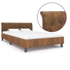 Sängyn runko on päällystetty keinonahalla, 120x200 cm, väri ruskea hinta ja tiedot | Sängyt | hobbyhall.fi