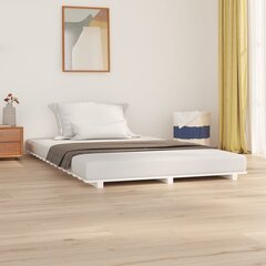Sängynrunko valkoinen 140x190 cm täysi mänty hinta ja tiedot | Sängyt | hobbyhall.fi
