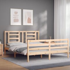 Sängynrunko päädyllä 160x200 cm täysi mänty hinta ja tiedot | Sängyt | hobbyhall.fi