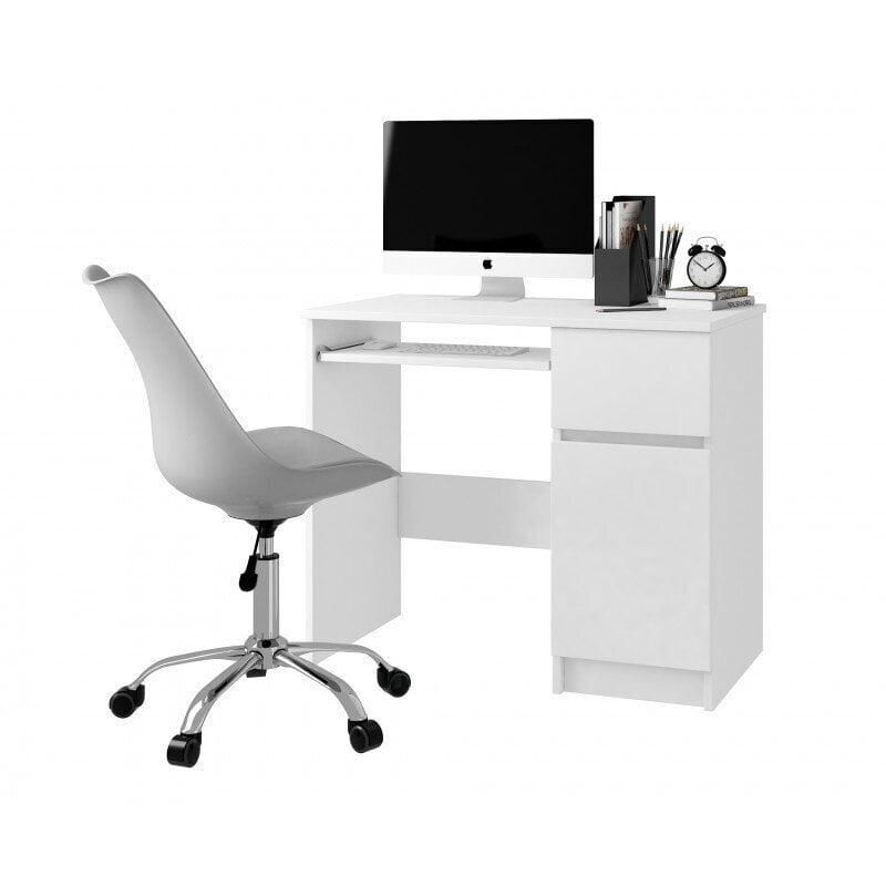 Kirjoituspöytä Pixel, oikea, valkoinen hinta ja tiedot | Tietokonepöydät ja työpöydät | hobbyhall.fi