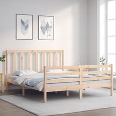 Sängynrunko päädyllä 160x200 cm täysi mänty hinta ja tiedot | Sängyt | hobbyhall.fi