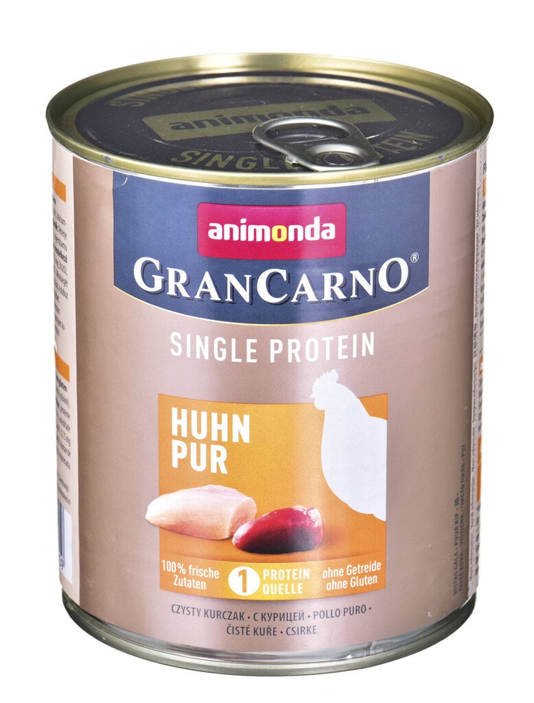 Animonda GranCarno Single Protein säilyke koirille, kana, 800 g hinta ja tiedot | Koiran märkäruoka | hobbyhall.fi