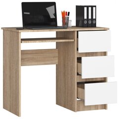 Työpöytä Nore A6, oikea, tammen väri / valkoinen hinta ja tiedot | Tietokonepöydät ja työpöydät | hobbyhall.fi