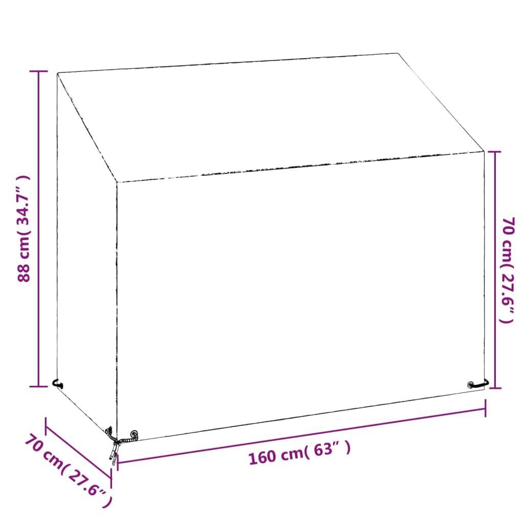 Puutarhapenkkisuojat 2 kpl 8 purjerengasta 160x70x70/88 cm PE hinta ja tiedot | Istuintyynyt, pehmusteet ja päälliset | hobbyhall.fi