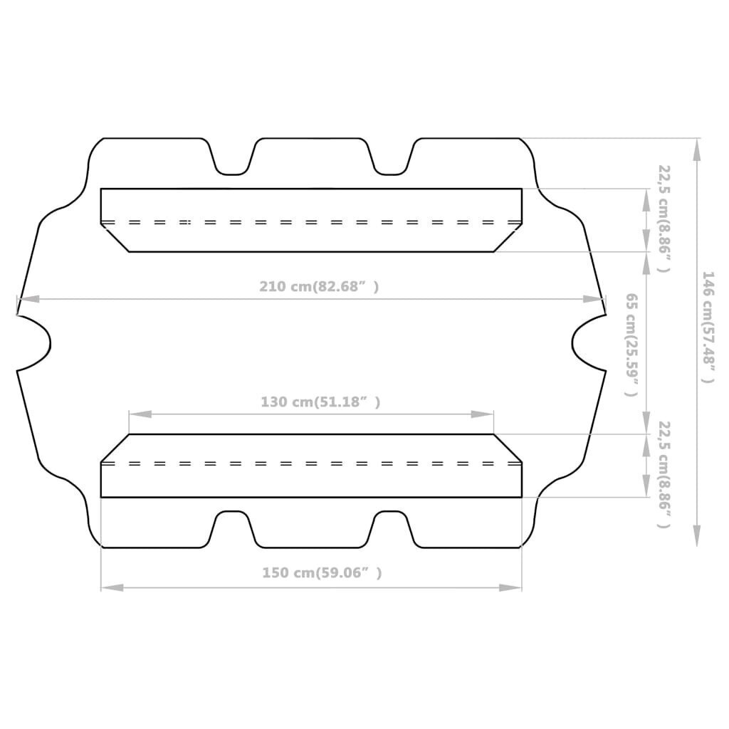 Vaihtokatos puutarhakeinuun ruskea 150/130x105/70 cm hinta ja tiedot | Puutarhakeinut | hobbyhall.fi