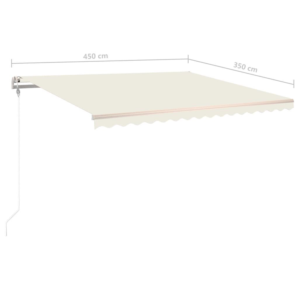 Sisäänkelattava markiisi LED/tuulisensori 450x350 cm kerma hinta ja tiedot | Aurinkovarjot ja markiisit | hobbyhall.fi