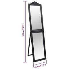 Vapaasti seisova peili musta 45x180 cm hinta ja tiedot | Peilit | hobbyhall.fi