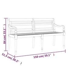 Batavia penkki tyynyllä , ruskea hinta ja tiedot | Puutarhapenkit | hobbyhall.fi