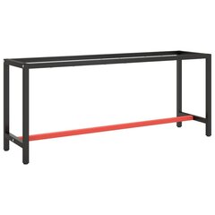 Työpenkin runko mattamusta ja -punainen 190x50x79 cm metalli hinta ja tiedot | Jalat huonekaluihin | hobbyhall.fi