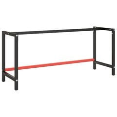 Työpenkin runko mattamusta ja -punainen 180x57x79 cm metalli hinta ja tiedot | Jalat huonekaluihin | hobbyhall.fi