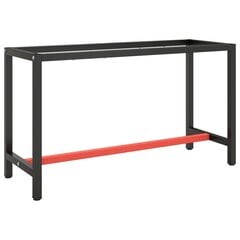 Työpenkin runko mattamusta ja -punainen 140x50x79 cm metalli hinta ja tiedot | Jalat huonekaluihin | hobbyhall.fi