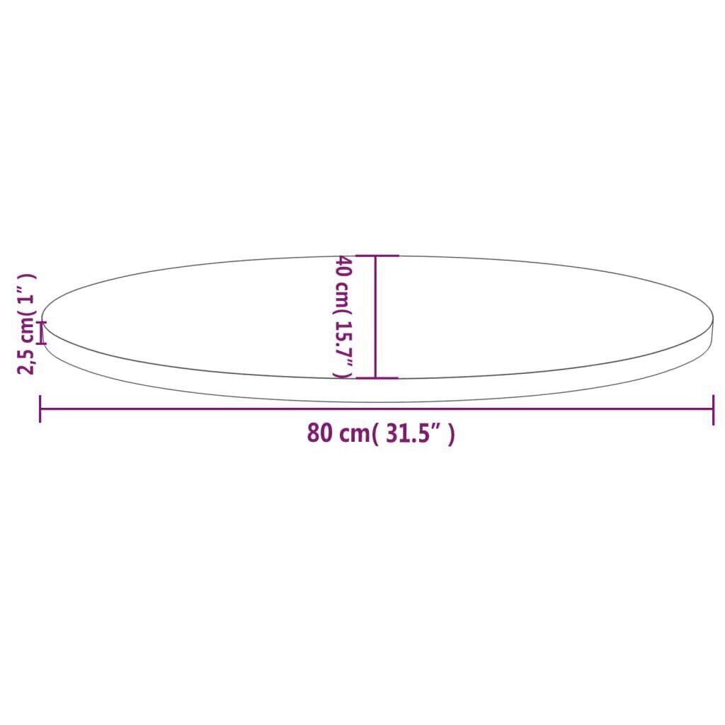 Pöytälevy valkoinen 80x40x2,5 cm täysi mänty ovaali hinta ja tiedot | Pöytälevyt | hobbyhall.fi