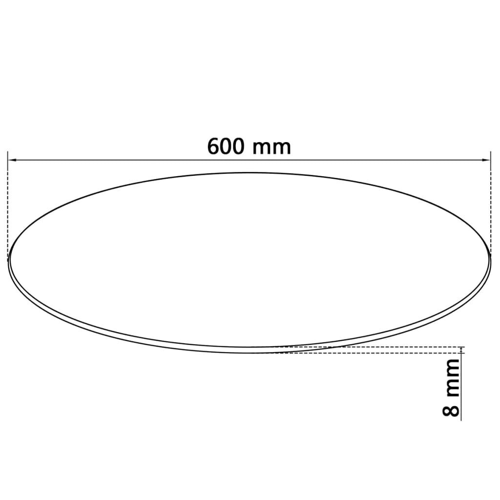 Pöytälevy Karkaistu Lasi Pyöreä 600 mm hinta ja tiedot | Pöytälevyt | hobbyhall.fi