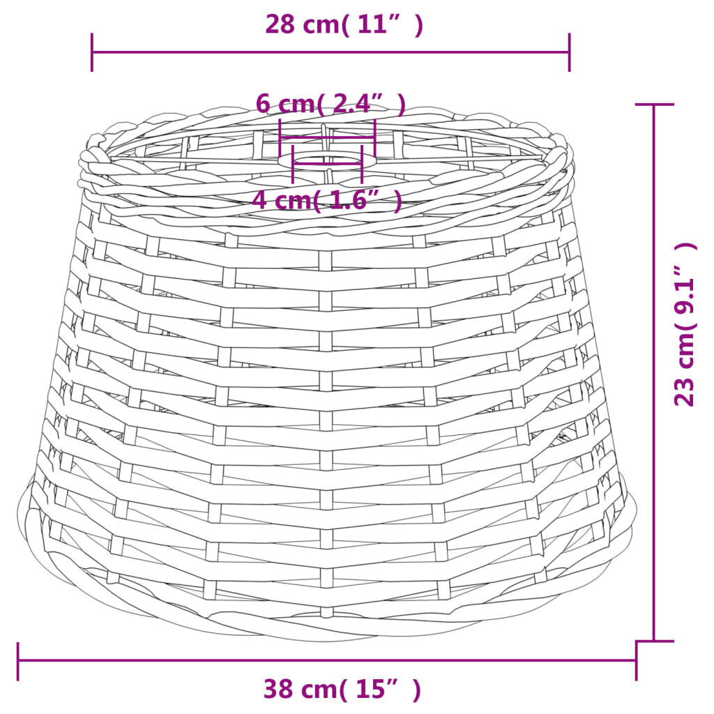 Lampunvarjostin ruskea Ø38x23 cm paju hinta ja tiedot | Muut huonekalutarvikkeet | hobbyhall.fi