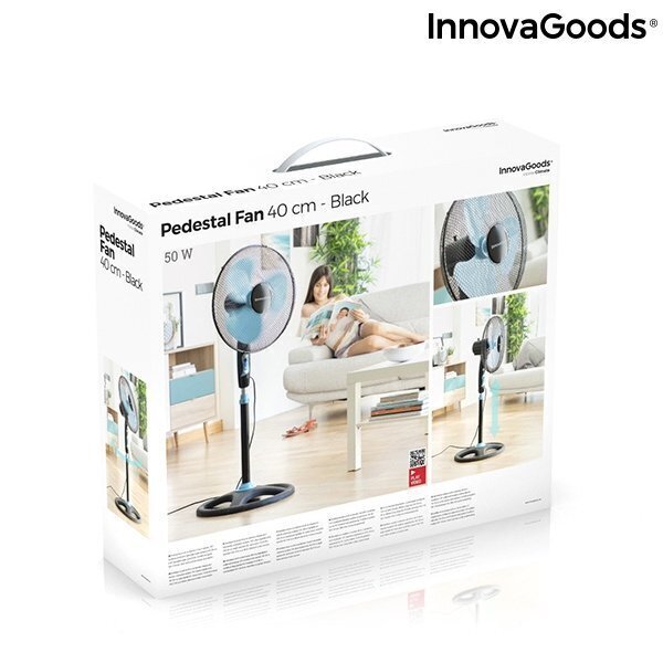 PYSÄKÖINTIPUHALTIN INNOVAGOODS Ø 40 CM 50W MUSTA SININEN hinta ja tiedot | Tuulettimet | hobbyhall.fi