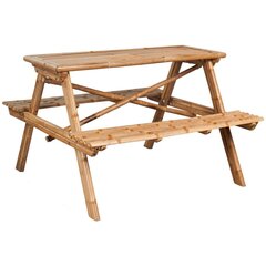 Piknikpöytä 115x115x81 cm bambu hinta ja tiedot | Puutarhapöydät | hobbyhall.fi