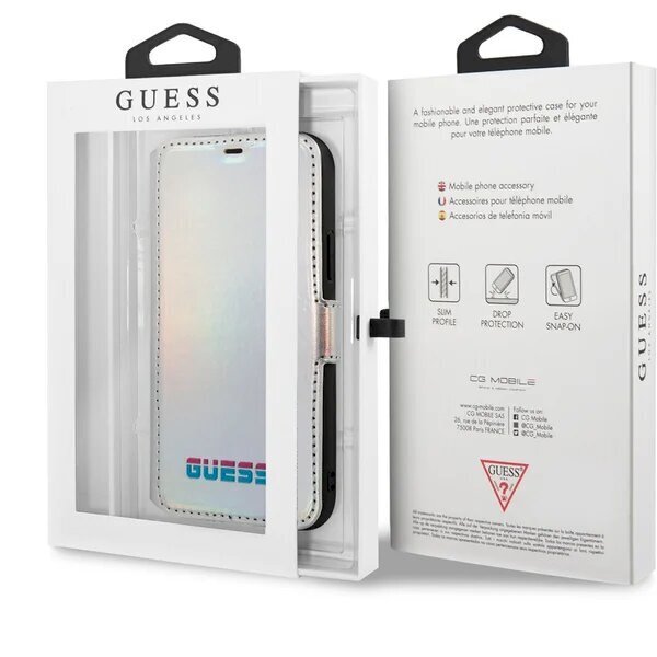 Guess kotelo iPhone 11 Prolle GUFLBKN58BLD hopea kirjakotelo Iridescent hinta ja tiedot | Puhelimen kuoret ja kotelot | hobbyhall.fi