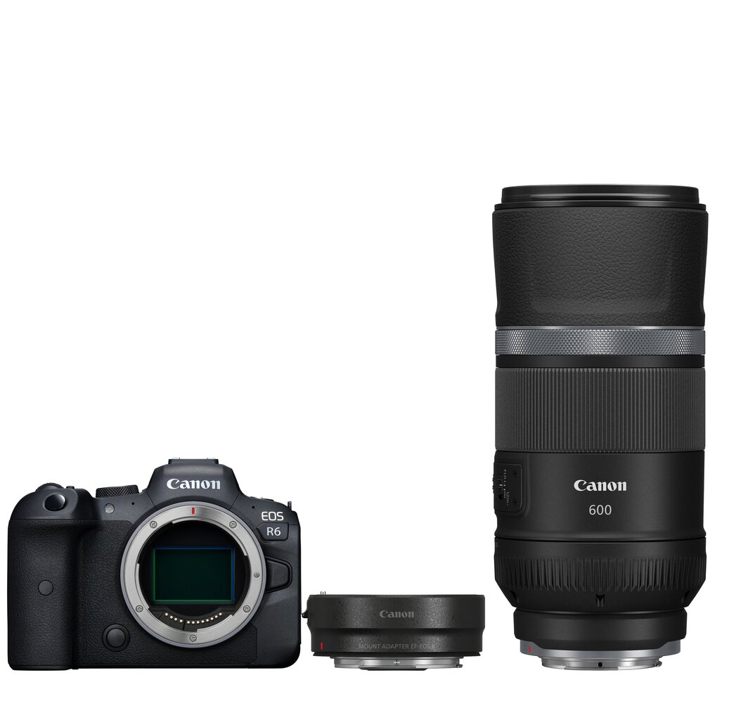 Canon EOS R6 + RF 600mm f/11 IS STM + kiinnityssovitin EF-EOS R hinta ja tiedot | Kamerat | hobbyhall.fi