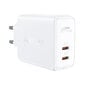 ACEFAST 2 x USB-C QC4.0 PD (45W) laturi – Valkoinen hinta ja tiedot | Puhelimen laturit | hobbyhall.fi