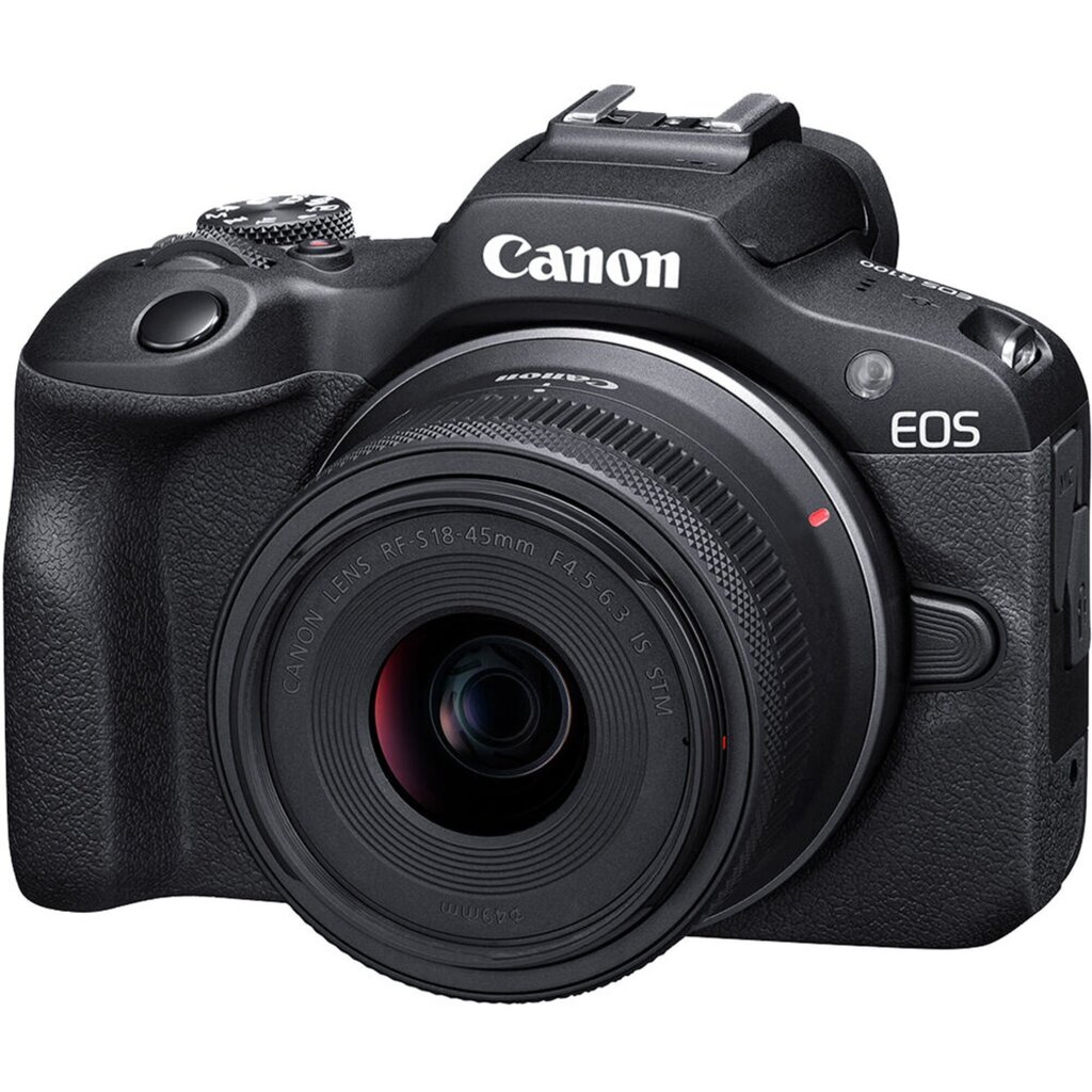 Canon EOS R100 + RF-S 18-45mm F4.5-6.3 IS STM + kiinnityssovitin EF-EOS R hinta ja tiedot | Kamerat | hobbyhall.fi