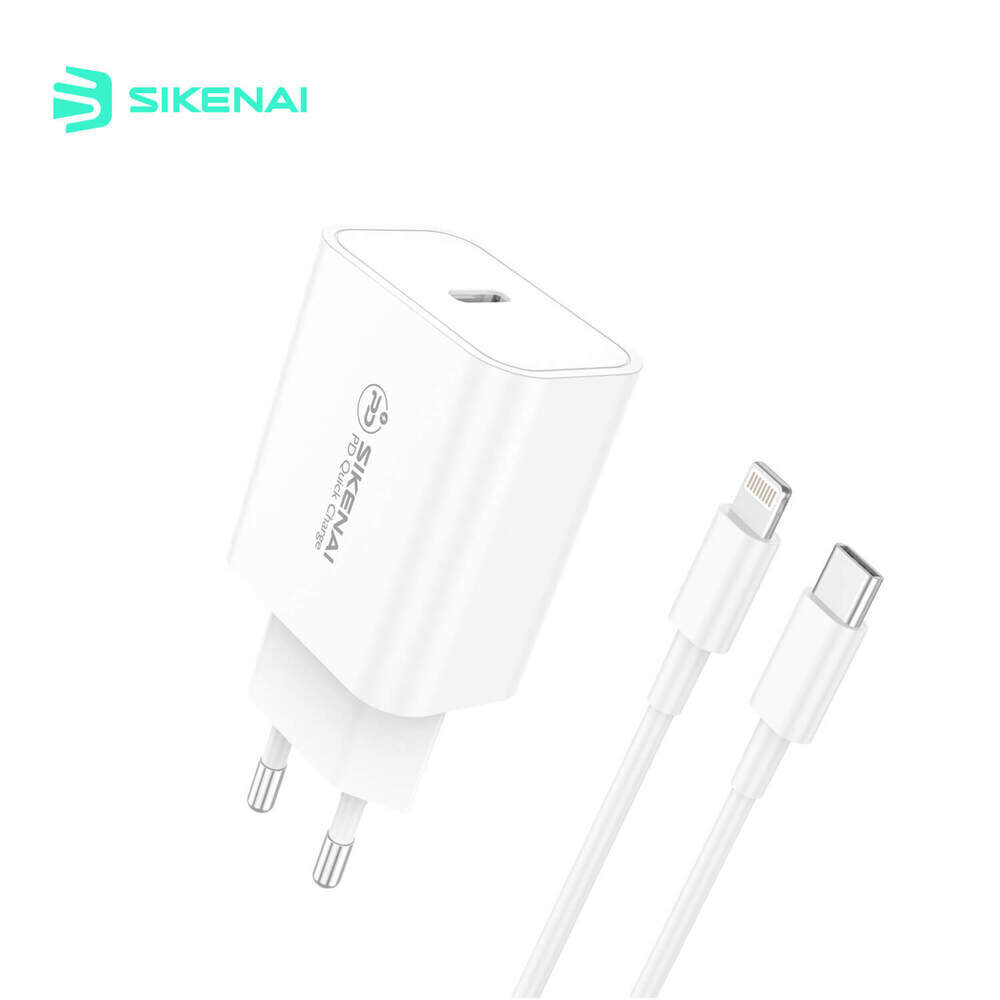 Pikalatausyksikkö USB-C salamakaapelilla 1,2 m pitkä Sikenai 20W PD pikalataus PD-16LEU hinta ja tiedot | Puhelimen laturit | hobbyhall.fi