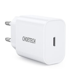 Verkkolaturi, Choetech Q5004 V41 Type C, USB PD 20 W., valkoinen hinta ja tiedot | Puhelimen laturit | hobbyhall.fi