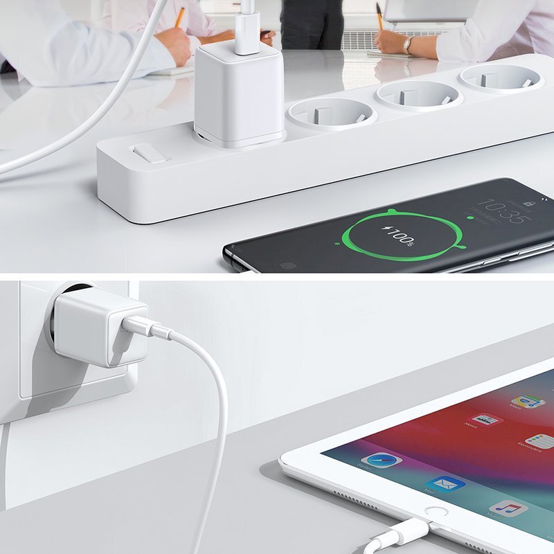 Pieni pikalaturi, Joyroom L-P2511, USB-C, PD 5-12 V., 25 W., valkoinen hinta ja tiedot | Puhelimen laturit | hobbyhall.fi