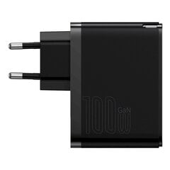 Nopea yleisverkkolaturi, Baseus Pro CCGAN100E51, USB-C / USB 100 W., musta hinta ja tiedot | Puhelimen laturit | hobbyhall.fi