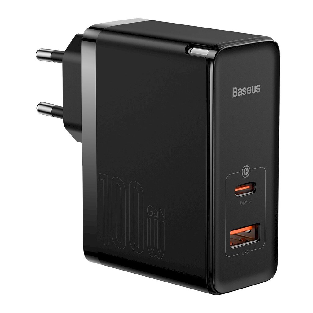 Nopea yleisverkkolaturi, Baseus Pro CCGAN100E51, USB-C / USB 100 W., musta hinta ja tiedot | Puhelimen laturit | hobbyhall.fi