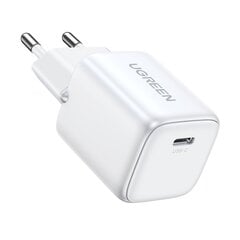 Mini-pikalaturi, Ugreen CD3191, GaN 1x USB-C 30 W., PD, valkoinen hinta ja tiedot | Puhelimen laturit | hobbyhall.fi