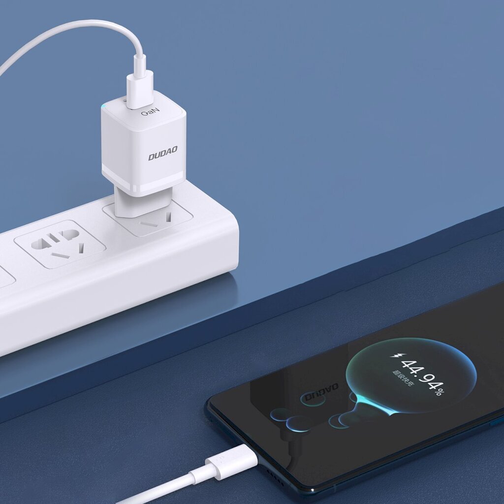 Verkkolaturi, Dudao A13ProEU1, GaN 33W., PPS USB-C USB-A., valkoinen hinta ja tiedot | Puhelimen laturit | hobbyhall.fi