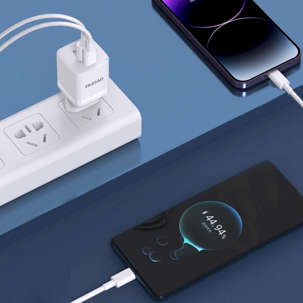 Verkkolaturi, Dudao A13ProEU1, GaN 33W., PPS USB-C USB-A., valkoinen hinta ja tiedot | Puhelimen laturit | hobbyhall.fi