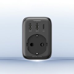 Virtalaturi EU-sovitin, 2in1, Ugreen CD3141, AC 13A, 2x USB-C, 30 W., EU-pistoke, musta hinta ja tiedot | Puhelimen laturit | hobbyhall.fi