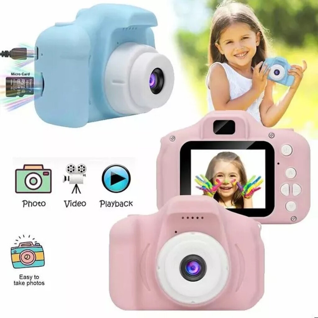 CP X2 Kids HD 1080p digitaalinen valokuva- ja videokamera MicroSD-korttipaikalla 2 tuuman LCD-värinäyttö Turquise hinta ja tiedot | Kamerat | hobbyhall.fi