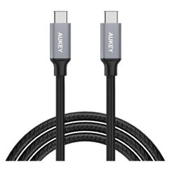 USB-kaapeli Aukey LLTS102835, USB-C - USB 2.0, punottu, nylon, 1 m, musta hinta ja tiedot | Puhelinkaapelit | hobbyhall.fi