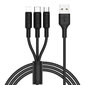 Puhelinkaapeli USB 3 in 1 -kaapeli USB -> Type C / Lightning / Micro USB HOCO X25 1.0m Three in One -latauskaapeli USB A USB C Lightning Apple iPhone Black 3 in One -latauskaapeli hinta ja tiedot | Puhelinkaapelit | hobbyhall.fi