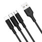 Puhelinkaapeli USB 3 in 1 -kaapeli USB -> Type C / Lightning / Micro USB HOCO X25 1.0m Three in One -latauskaapeli USB A USB C Lightning Apple iPhone Black 3 in One -latauskaapeli hinta ja tiedot | Puhelinkaapelit | hobbyhall.fi