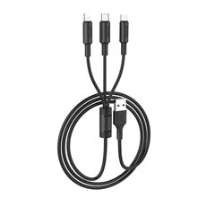 Puhelinkaapeli USB 3 in 1 -kaapeli USB -> Type C / Lightning / Micro USB HOCO X25 1.0m Three in One -latauskaapeli USB A USB C Lightning Apple iPhone Black 3 in One -latauskaapeli hinta ja tiedot | Puhelinkaapelit | hobbyhall.fi